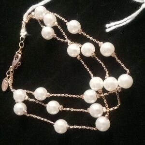 Chao Layered pearl bracelet gold tone